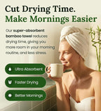 Hair Towel Wrap for Women, Bamboo Made for Advanced Absorption & Fast Drying - Image 3