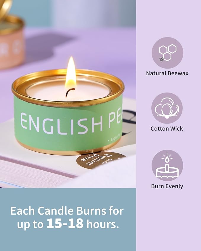 Floral Scented Candles Gift Set, Natural Beeswax - Image 6