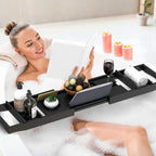 Domax Bathtub Caddy Tray Expandable Bamboo Tub Tray - Image 4