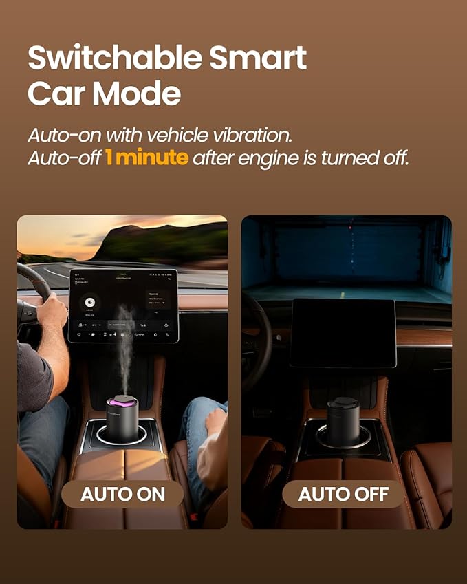 Waterless Diffuser for Essential Oil, Smart Car Air Freshener Diffuser - Image 5