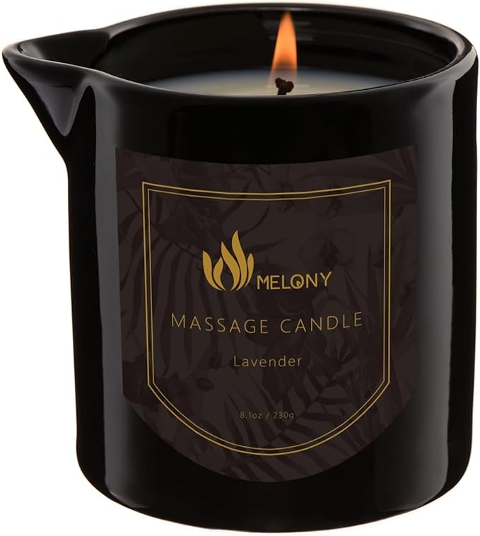 MELONY Massage Oil Candle for Pure Relaxation- 8.1 oz- Moisturizing Essential by MELONY