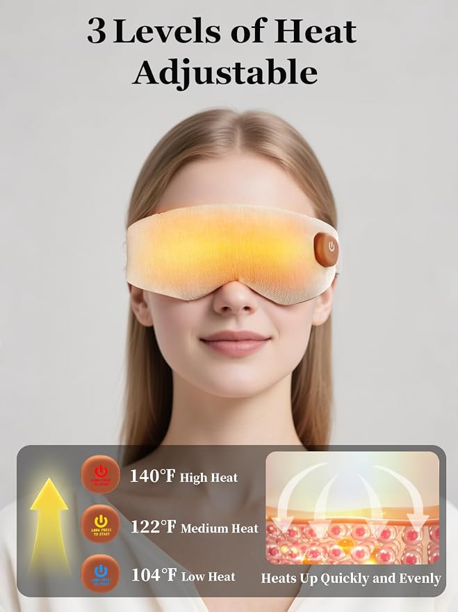 Heated Eye Mask, Cordless Warm Eye Compress - Image 2