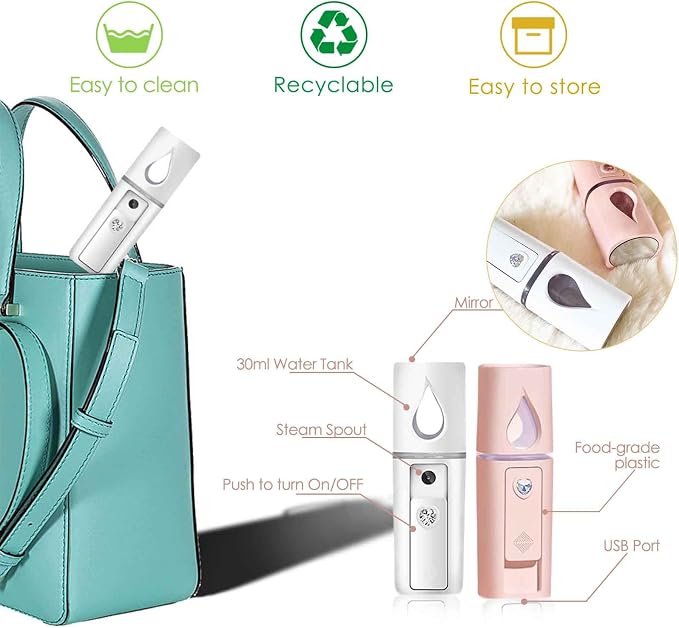 GIVERARE 2 Pack Nano Facial Steamer, Handy Mini Mister - Image 4