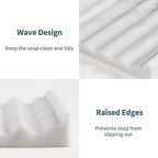 2 Pcs Soap Holder for Bathroom, Marble Soap Dish for Kitchen Countertop - Image 3