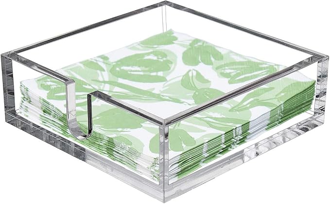 CY craft Acrylic Lunch Napkin Holder, Table Top Decorative Napkin Tray by CYcraft