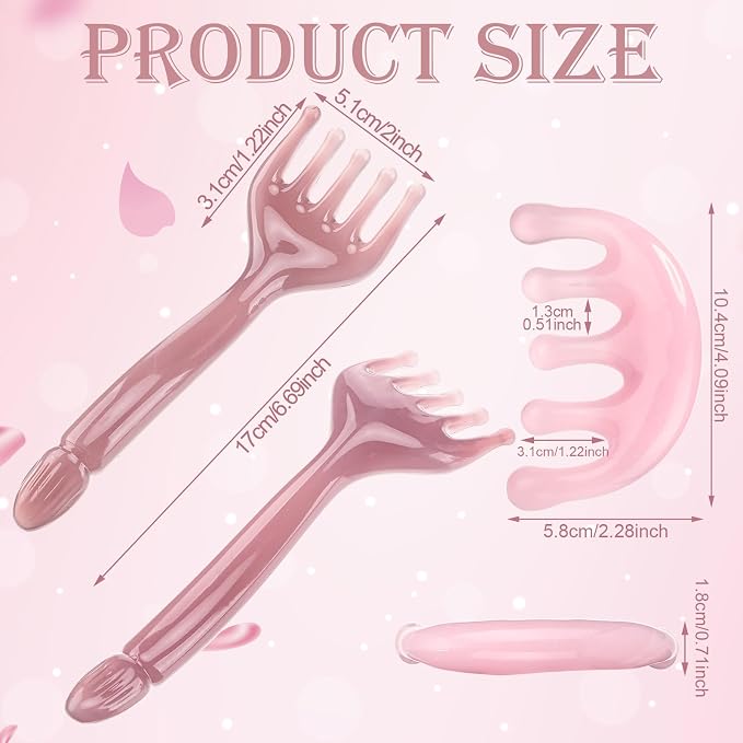 ProSuites 3 Pack Head Massager Scalp Comb Resin Scalp Stress Relax Tool - Image 4
