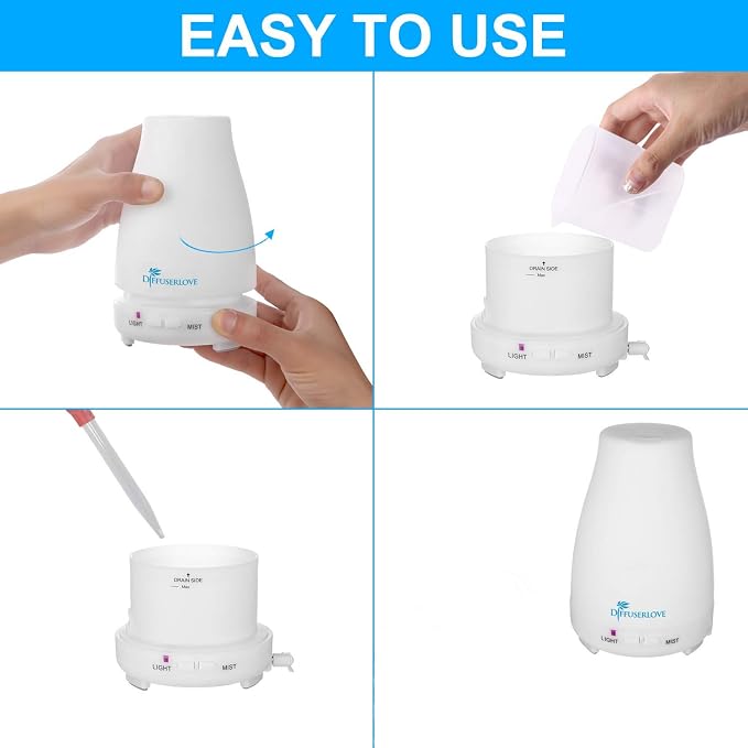 Diffuserlove 2 Pack 200ml Essential Oil Diffuser Ultrasonic Aromatherapy - Image 6