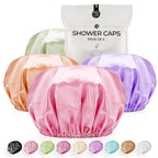 Shower Cap for Women Reusable Extra Large Shower Caps for Men Satin Double by WhaleLife