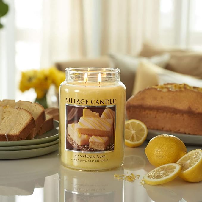 Village Candle Lemon Pound Cake Large Glass Apothecary Jar, Scented Candle - Image 3