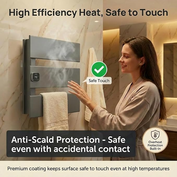 Electric Towel Warmer, Heated Towel Rack - Image 8
