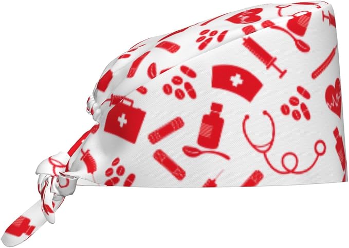 Working Cap Scrub Caps with Sweatband Adjustable Tie Back Hat Nurse Surgical by Unknown