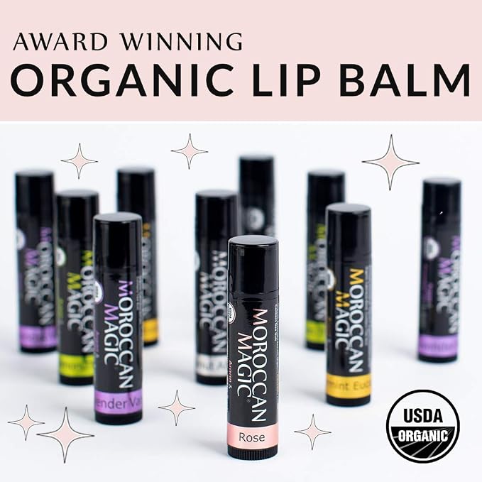 Moroccan Magic Organic Unscented Lip Balm 3 Pack | Ultra-Hydrating Argan Oil - Image 7