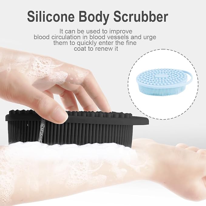 3 PCS Soft Silicone Body Scrubber, Silicone Body Shower, Silicone Loofah 2 in 4 - Image 3