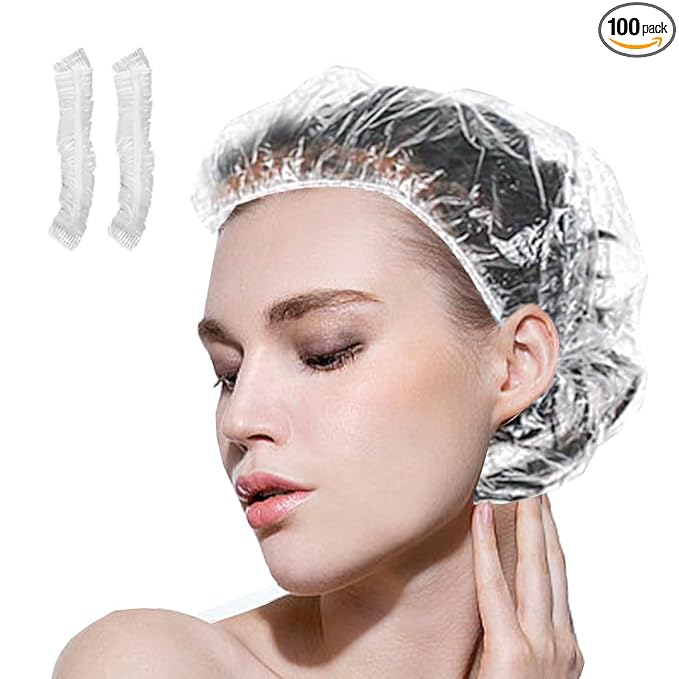 Disposable Shower Caps -100 pcs Waterproof Plastic Shower Caps, Women's by Unknown
