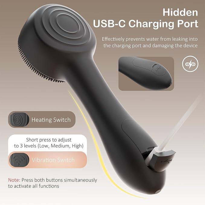 Facial Cleansing Brush Silicone Face Scrubber Waterproof Rechargeable - Image 6