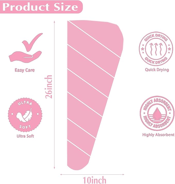 3 Pack Microfiber Hair Towel Wrap - Image 2