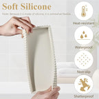 Silicone Bathroom Tray Small Vanity Organizer Rectangle Sink Caddy Sponge - Image 3