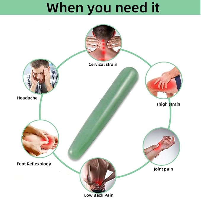 Gua Sha Massage Tools Jade Manual Stick Deep Tissue Natural Facial Tool - Image 4