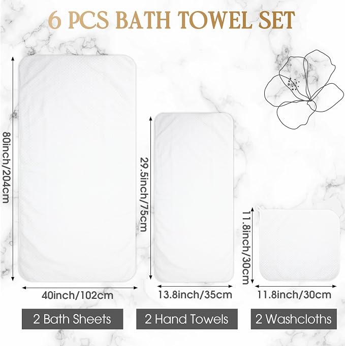 Peryiter Oversized Bath Towels Set of 6 - Image 2
