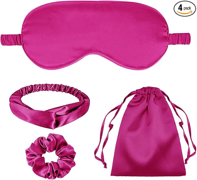 4Pcs Silk Sleep Masks Satin Eye Mask Silky Eyes Cover Blindfold Eyeshade by WJingYiJia