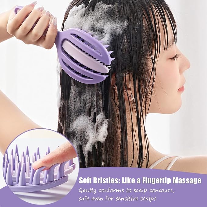 OULIGET 2-in-1 Scalp Massager Shampoo Brush, Hair Scrubber Scalp Stimulator - Image 3