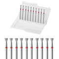 10pcs Inverted Cone Cuticle Drill Bits, Carbide Diamond Nail Bits by ERUIKA