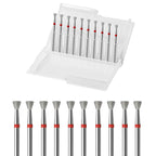10pcs Inverted Cone Cuticle Drill Bits, Carbide Diamond Nail Bits by ERUIKA