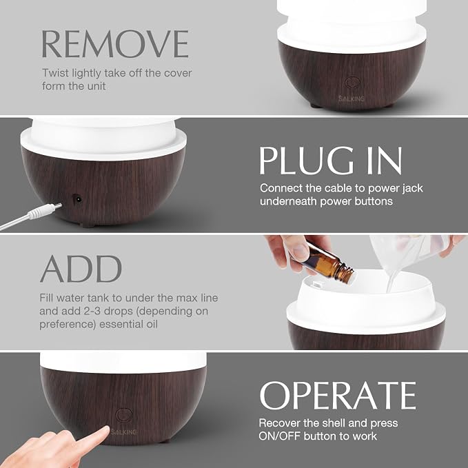 SALKING Essential Oil Diffuser, 100ml Small Aromatherapy Diffuser - Image 7