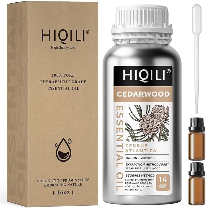 HIQILI 16 Fl Oz Cedarwood Essential Oil, Pure Natural Cedarwood Oil by HIQILI