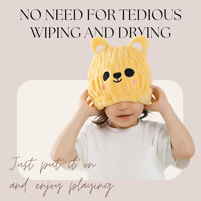 Microfiber Hair Towel Wrap for Kids, Absorbent Quick Girls Boys Hair Drying - Image 6