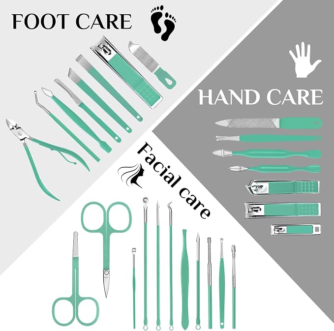 MINKINH Travel Manicure Set 26-Piece, Portable Nail Clippers Kit - Image 3