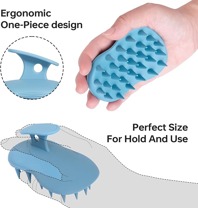 2pcs Shampoo Brush Hair Scalp Massager, 100% Silicone Scalp Scrubber, Scalp - Image 2