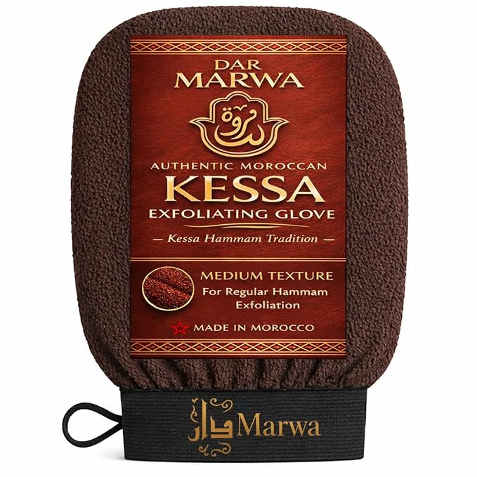 Moroccan Kessa Exfoliating Glove – Medium Hammam Exfoliating Mitt – Dead Skin by DarMarwa