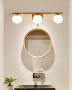 Brushed Brass Bathroom Vanity Light fixtures, 24‘’ 3 Lights Modern Globe Glass - Image 2