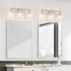 OCIOC Nickel Bathroom Vanity Light 3-Light Bathroom Light Fixtures Over Mirror - Image 8
