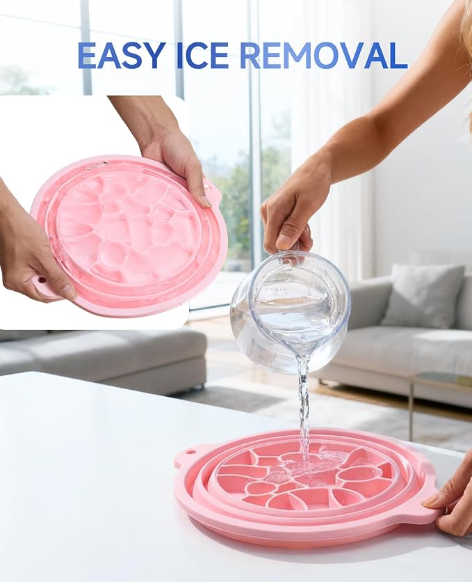Face Bowl for Ice with Built-in Ice Tray Collapsible Silicone Facial Ice Bath - Image 7