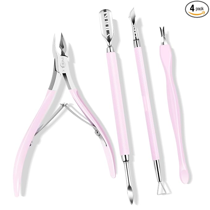 NXJ INFILILA Cuticle Remover Kit 4Pcs, Cuticle Remover Cuticle Trimmer Set by INFILILA