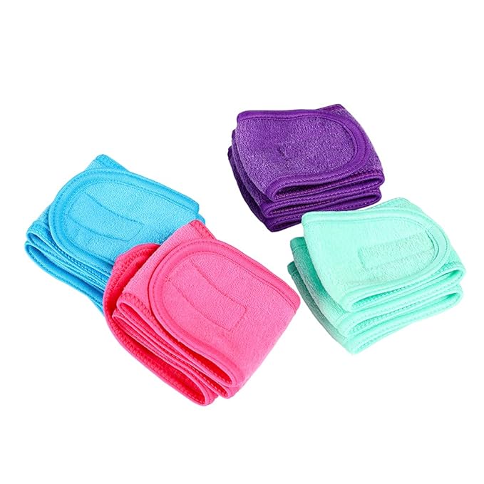 Facial Spa Headbands 4pcs, Makeup Shower Bath Wrap Sport Headband Terry Cloth - Image 4