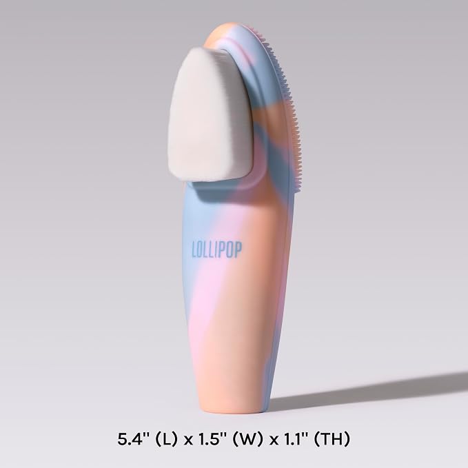 LOLLIPOP Handle Dual-Sided Silicone Face Scrubber, Face Exfoliator, Synthetic - Image 3