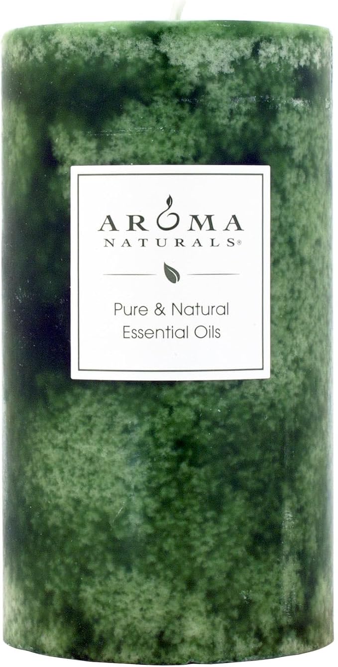 Aroma Naturals Holiday Juniper, Spruce and Basil Essential Oil Pillar Candle by Aroma+Naturals