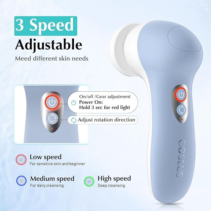 COSLUS FBX04 Powered Facial Cleansing Brush: Rechargeable Electric Face Cleanser - Image 2