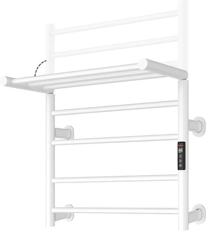 Foldable Heated Towel Rack, Dual-Zone Electric Towel Warmer Rack by Caldayx