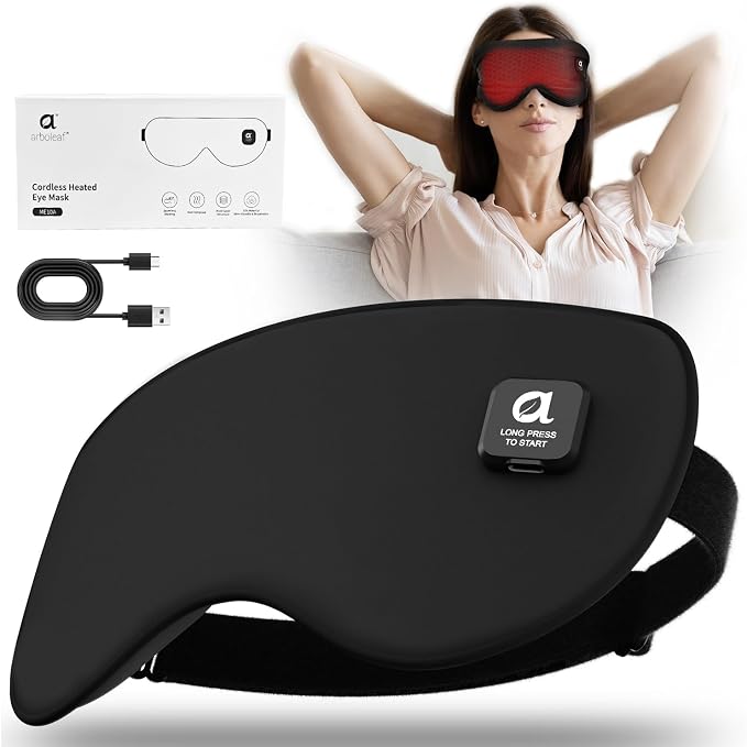 arboleaf Heated Eye Mask for Dry Eyes, Cordless Rechargeable Warm Eye Compress by arboleaf
