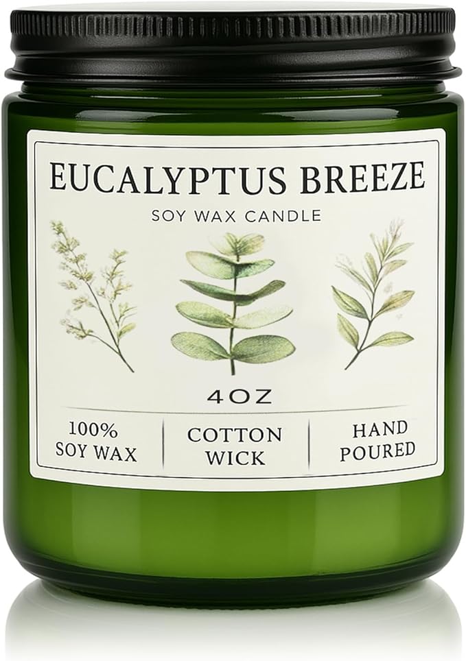 Eucalyptus & Mint Candles for Home Scented, 20 Hours Burn Soy Candle Gift for by GOPAS