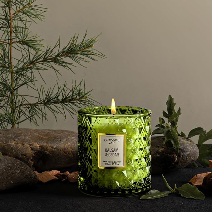 Chloefu LAN Balsam & Cedar Scented Candle Christmas Candles Gift, Christmas - Image 5