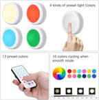 HELPLEX LED Puck Lights with Remote, 6 Pack Color Changing RGBW Stick-On Light - Image 8