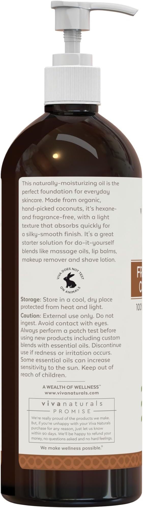 Viva Naturals Organic Fractionated Coconut Oil, 16 fl oz – Skin & Hair - Image 8