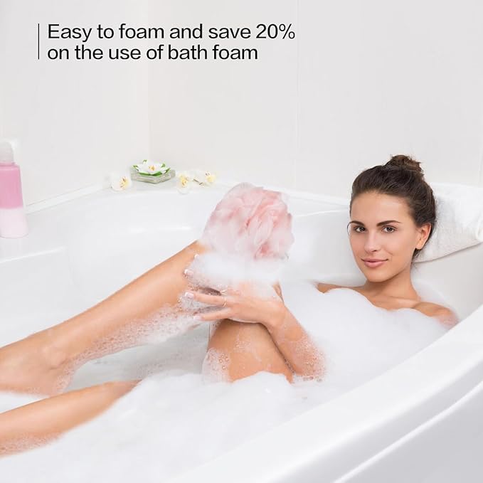 Fishent Loofah Bath Sponge, 4 Pack 70g Shower Loofahs Soft Mesh Pouf Shower - Image 3