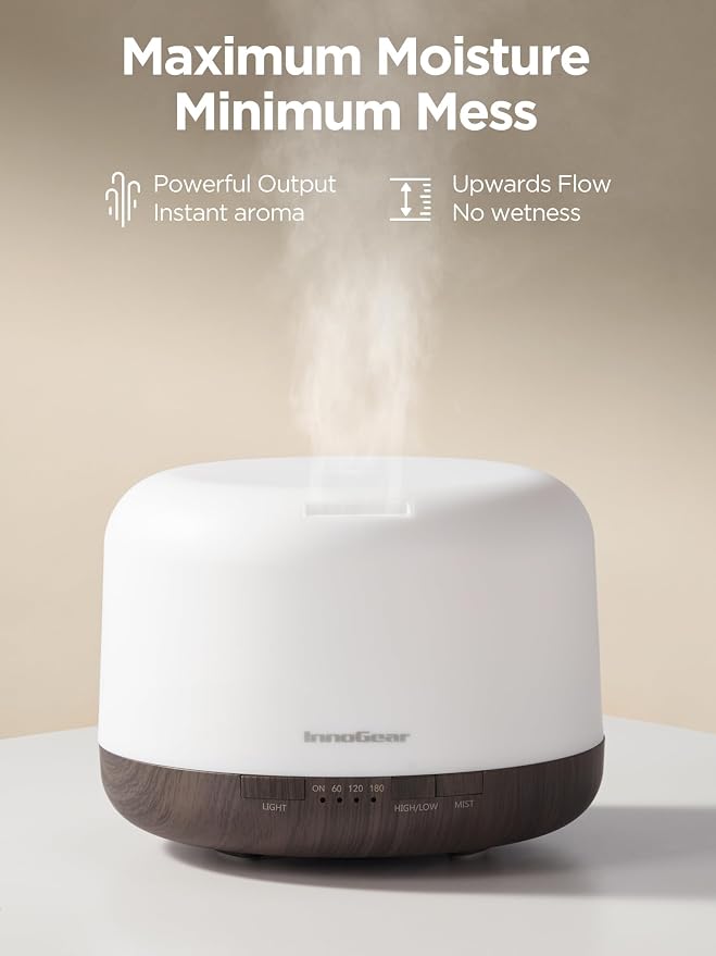 InnoGear Aromatherapy Diffuser & 10 Essential Oils Set, 500ml Essential Oil - Image 6