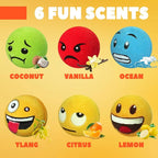 HZEX Large Emotion Face Bath Bombs Set of 6 – Fun Emoji-Inspired Spa Fizzies – - Image 2